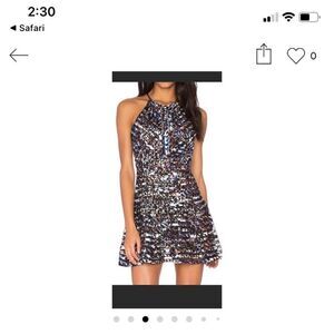 Parker black/white mesh cocktail dress size small